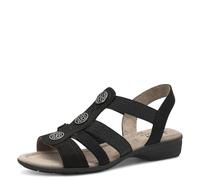 Jana Sandales Femme Plates été Vegan, Black, 40 EU