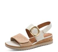 Jana Wedge/Plat Sand MultiAdj + Sandales compensées végétaliennes, blanc/naturel, 40 EU