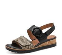 Jana Wedge/Plat Sand MultiAdj + Sandales compensées végétaliennes, noir/naturel, 38 EU