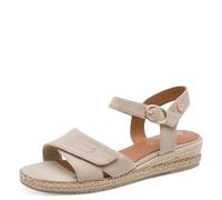Jana Wedge/Plat Sand MultiAdj + Sandales compensées végétaliennes pour femme Beige Taille 39 EU