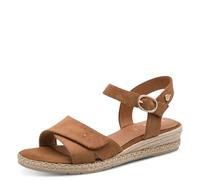 Jana Wedge/Plat Sand MultiAdj+Vegan Sandales compensées pour femme, cognac, 38 EU