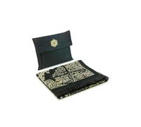 ihvan online Tapis de prière Musulman et Perles avec Un Sac élégant en Tissu Slub | Janamaz | Sajadah | Soft Islamic Prayer Tapis | Cadeaux islamiques | Tapis de prière, Tissu en Taffeta, Noir