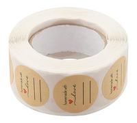 Janasiba 1 autocollant fait maison avec amour pour écrire / 1 étiquette ronde faite avec amour / 500 étiquettes par rouleau
