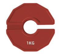 Janasiba 1 Plaque de Poids Fractionnaire en Caoutchouc pour Haltères de Micro-Type de Gymnastique, Plaque de Poids Fractionnaire, Module Complémentaire, Rouge, 1 Kg