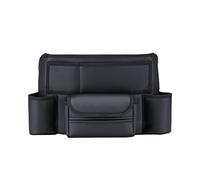 Janasiba 1 sac de rangement de voiture entre les sièges avec porte-gobelet, porte-mouchoirs, multi-usages, noir
