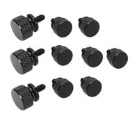 Janasiba 10 Pièces/Lot UNC6-32 M3.5 Vis à Main Vis de Boîtier D'Ordinateur Vis Moletée à Tête Ronde pour Support GPU PSU Boîtier D'Ordinateur Vis de Panneau Latéral PC Assembler WaterCooling Noir