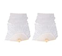 Janasiba 100 % soie unisexe chinois voile danse fans 2 pièces danse du ventre couleur blanche 180 x 90 cm