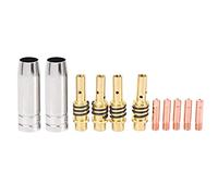 Janasiba 11 pièces/ensemble Mig buse de soudage buses de soudure or pointes support conseils 0,040 diffuseur de gaz ensemble pour lampes de poche