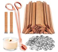 Janasiba 120 MèChes en Bois, MèChes Larges pour la Fabrication de Bougies avec Coupe-MèChe, pour Pot de Bougie de 227 G, Faciles à BrûLer