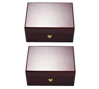 Janasiba 2 grandes boîtes laquées brillantes avec rembourrage en cuir synthétique