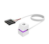 Janasiba 2 m de câble d'alimentation LED portable pour ordinateur de bureau, interrupteur PC, bouton marche/arrêt externe, lumière RVB