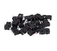 Janasiba 20Pcs AC 125 V 250 V 5A SPDT 3-Broche Interrupteur de limite mini en plastique momentane noir + argent