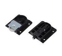 Janasiba 25mm Diametre Rouleau de la porte coulissante avec plaque en plastique noir