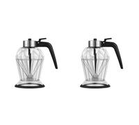 Janasiba 2X Bouteille en Verre de Distributeur D' d'olive, Distributeur de Pot de Miel, Bouteille de Burette en Verre pour la Cuisine, Pot D' Anti-Goutte avec Support