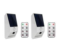 Janasiba 2X Lumière D'Alarme Solaire, Lumière Stroboscopique Solaire avec Détecteur de Mouvement Lumière D'Alarme Solaire Blanc