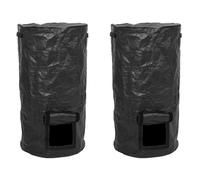 Janasiba 2X Sac de Compost Pliable pour Cour de Jardin avec Couvercle, à DéChets D'Engrais, Composteur, Collecteur de DéChets de Fumier Fermenté de 34 Gallons