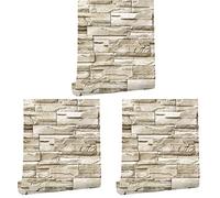 Janasiba 3 x 6 Mt Vinyle 3D Brique Rock Autocollant Papier Peint Meubles Autocollant Mural