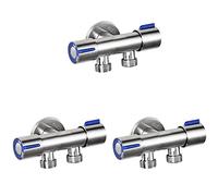 Janasiba 3 x G1 / 2 x 1/2 304 en acier inoxydable Valve d'angle à trois voies, double contrôle, robinet multifonction froid unique