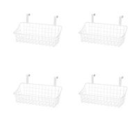 Janasiba 4 paniers avec grille à crochets, panier de rangement, pour accrocher une porte ou une balustrade, au-dessus de la porte de l'armoire