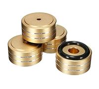Janasiba 4 PièCes SéRies 40X20Mm Aluminium HiFi AMP Haut-Parleur Support D'Isolement Platine Vinyle Coussinet de Pieds (Or)
