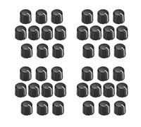 Janasiba 40 Pièces Boutons de Commande de Potentiomètre pour Boutons de Tonalité de Volume de Guitare électrique Noir Type D 6mm
