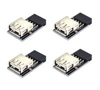 Janasiba 4X Connecteur Adaptateur USB 9 Broches vers 1 Port, Carte MèRe Interne PC, Convertisseur 9 Broches vers USB 2.0 de Type Une pour Ordinateur de Bureau
