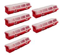 Janasiba 6 Bacs de Rangement pour Organisateurs de Vis avec Couvercles, Boîte de Rangement de Matériel Empilable en Plastique pour L'Organisation D'Outils de Clous de Garage