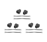 Janasiba 6 Pièces RJ11 Répartiteur de Câble Téléphonique 15 cm Câble 6P4C 2 Ports Adaptateur Répartiteur de Câble Téléphonique