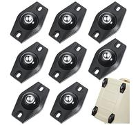 Janasiba 8 PièCes Roulettes Auto-AdhéSives Mini Roues Pivotantes Rotation à 360 DegréS Poulie Collante avec Roulements à Billes (Noir)
