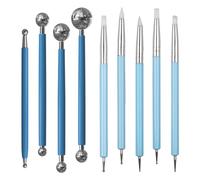 Janasiba 9 Pièces Outil de Sculpture en Argile de Silicone, Outil de Gaufrage de Poterie, Outils de Peinture de Points de Stylet de Boule d'argile en Céramique