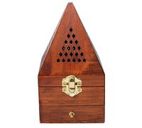 Janasiba Boîte en bois d' en bois de - Bâtonnets d'encens antiques - Aromathérapie - Pyramide creuse