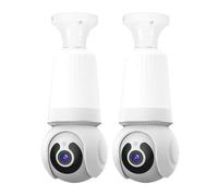 Janasiba Caméra à Ampoule 3MP Ampoule et Caméra 360° 2 en 1 WiFi Caméra de Surveillance de Sécurité à Conversation Bidirectionnelle Aucun Câblage Requis pour L'Intérieur B