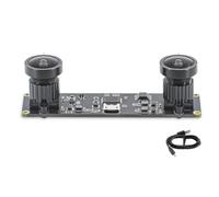 Janasiba Caméra USB stéréo 3D synchronisée VR 3840 x 1080P 4 MP 60 fps Mini module de caméra double USB avec objectif grand angle de 130 degrés, installation facile