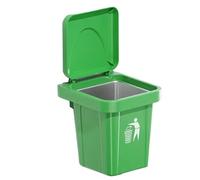 Janasiba Cendrier mural en acier inoxydable avec couvercle, en forme de poubelle, pour salle de bain, salon, sans choc, salle de bain B