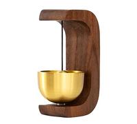 Janasiba Cloche pour Ouvrir la Porte - Carillon de Porte pour L'Entrée, Sonnette de Porte Adhésive, Style Bois Compact, Son Clair, Rappel Mignon, Facile à Utiliser et à Installer.