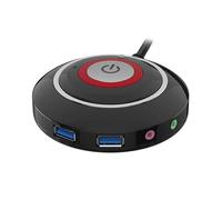 Janasiba Commutateur d'ordinateur de bureau avec double ports USB et bouton de démarrage externe pour PC audio, câble de 165 cm