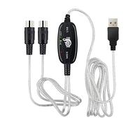 Janasiba Convertisseur de câble USB vers MIDI 5 broches 2 en 1 vers PC Audio Output Editing pour instruments de musique électroniques