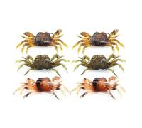 Janasiba de Leurre de PêChe au Crabe 6 PièCes, Appâts de Crabe SimuléS Leurres de Poisson Artificiels avec Crochet Pointu, Appâts de Mer Souples 3D