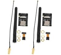 Janasiba ESP32-CAM ESP32-S Lot de 2 cartes WiFi Bluetooth OV2640 2 MP Module de caméra sans fil fente pour carte TF avec antenne 2,4 G SMA pour