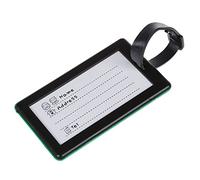 Janasiba Etiquette ID Portable securise de Valise/Bagage/Sac a Main de Voyage, Grande Etiquette (Vert)