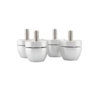 Janasiba HiFi Lot de 4 pieds rembourrés avec vis M8 33 x 30 mm pour haut-parleur, amplificateur, argent, durable, installation facile, facile à utiliser