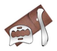 Janasiba Iastm Tools Outil Gua Sha 2 en 1 en Acier Inoxydable, Outil de Grattage Myofascial pour Physiothérapie, Outil de Massage des Tissus Mous