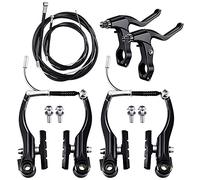 Janasiba Kit complet de vélo et de montagne, frein en V, câble extérieur + levier + câble de frein avant et de roue