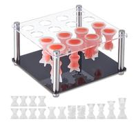 Janasiba Kit de Bricolage de Pièces D'Échecs Comprenant 1 Support de Pièce D'Échecs et 16 Moules D'Échecs pour Moules D'Échecs en Résine Époxy et Support en Métal