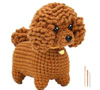 Janasiba Kit de crochet avec aiguilles à tricoter, poupée en peluche, facile pour les débutants, avec suffisamment de crochets de fil