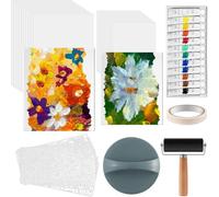 Janasiba Kit de plaques d'impression gel avec peinture acrylique - Kit d'impression comprenant du papier gélatine de 20,3 x 25,4 cm, 12,7 x 17,7 cm