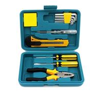 Janasiba Kit de réparation universel 12 pièces avec boîte à outils en plastique avec clé, mètre ruban et tournevis pour kit d'outils de réparation automobile