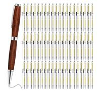 Janasiba Kit de Stylo de Twist-Out de 60pcs pour Woodturn 7 mm Slim Pen Bulk avec Pack de Recharge Projets de Bois pour L'Artisanat DIY Silver