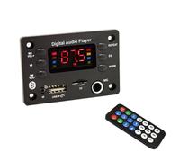Janasiba Lecteur MP3 DC 5 V 12 V Bluetooth 5.0 décodeur de voiture radio FM lecteur audio kit bricolage prend en charge USB carte TF AUX télécommande microphone