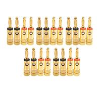 Janasiba LL68-4BP1 Lot de 20 fiches bananes plaquées or 10 Rouge 10 Noir 4 mm